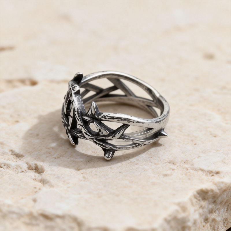 Crossed Branches Stainless Steel Ring Crossed Branches Stainless Steel Ring