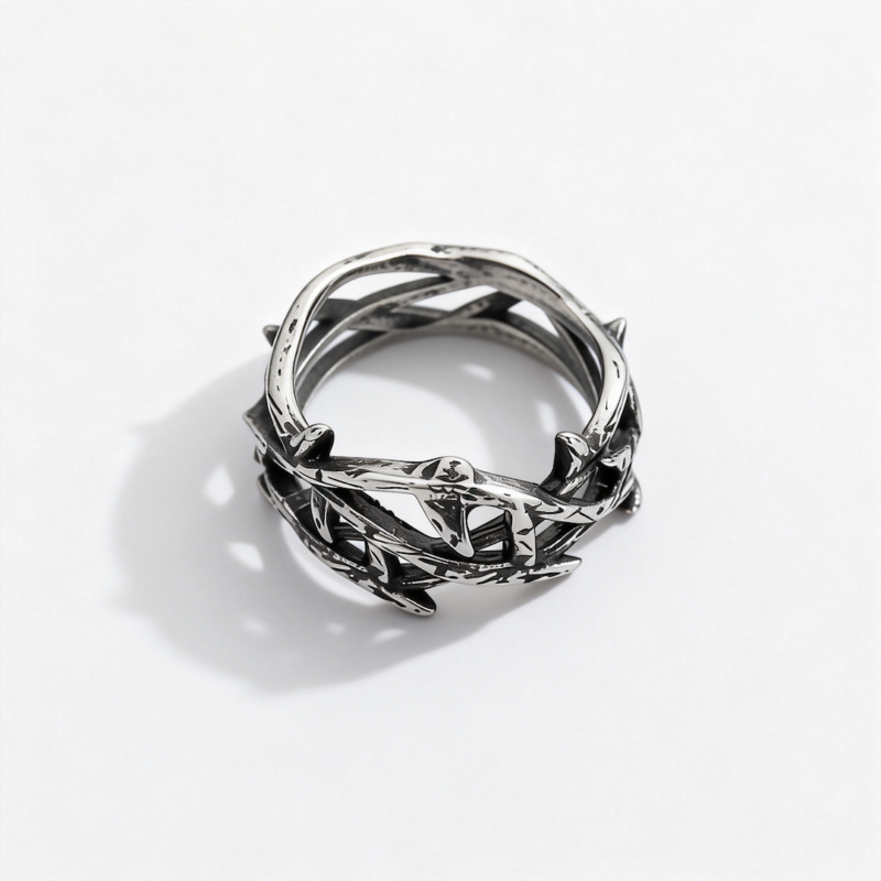 Crossed Branches Stainless Steel Ring Crossed Branches Stainless Steel Ring
