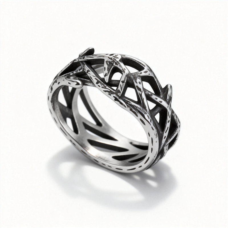 Crossed Branches Stainless Steel Ring Crossed Branches Stainless Steel Ring