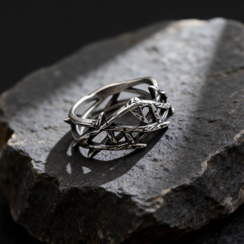 Crossed Branches Stainless Steel Ring Crossed Branches Stainless Steel Ring
