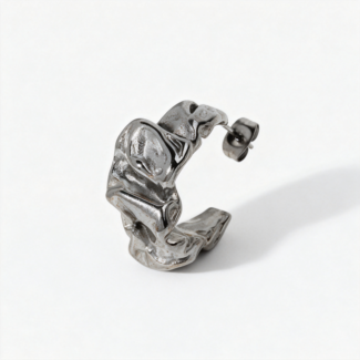 Lava Folded Stainless Steel Earrings