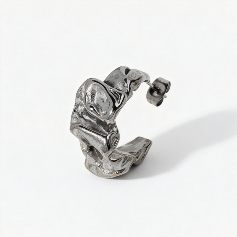 Lava Folded Stainless Steel Earrings Lava Folded Stainless Steel Earrings