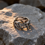 Crossed Branches Stainless Steel Ring