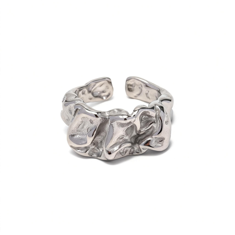 Lava Folded Stainless Steel Ring Lava Folded Stainless Steel Ring