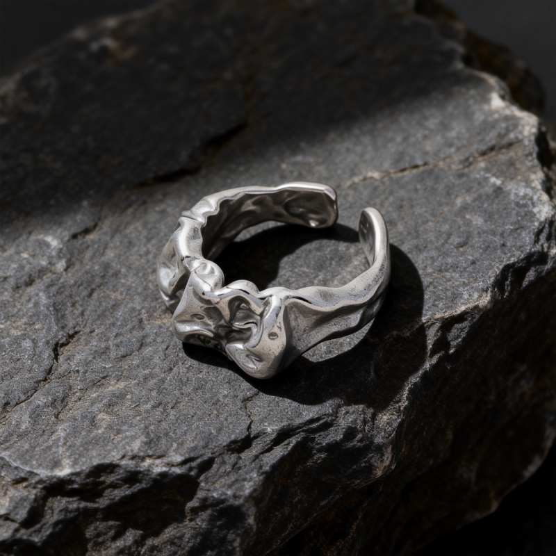 Lava Folded Stainless Steel Ring Lava Folded Stainless Steel Ring