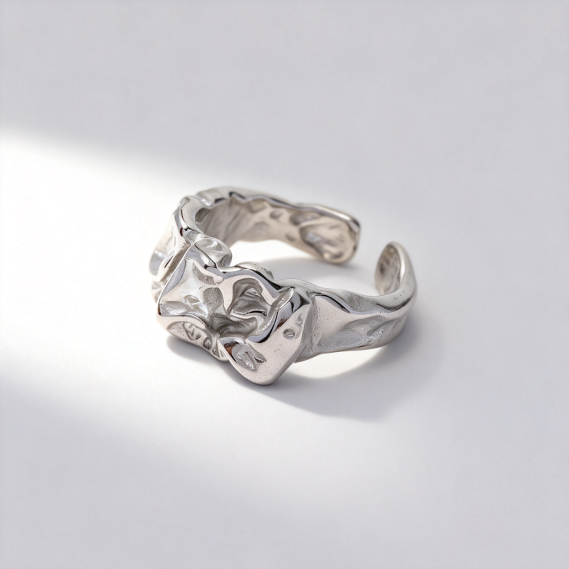 Lava Folded Stainless Steel Ring Lava Folded Stainless Steel Ring