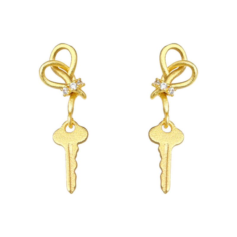 Keychain Bow Knot Original Personalized Design Earrings——Playful Charm
