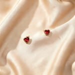 Pink Heart-Shaped Silver Stud Earrings——Sweet Serenade
