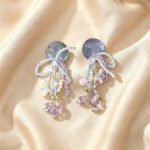 French-Style Shell-Shaped And Amethyst Vacation Earrings——Coastal Reverie