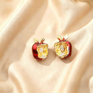 Glazed Red Apple Limited Edition Original Earrings——Forbidden Romance
