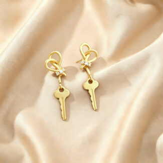 Keychain Bow Knot Original Personalized Design Earrings——Playful Charm