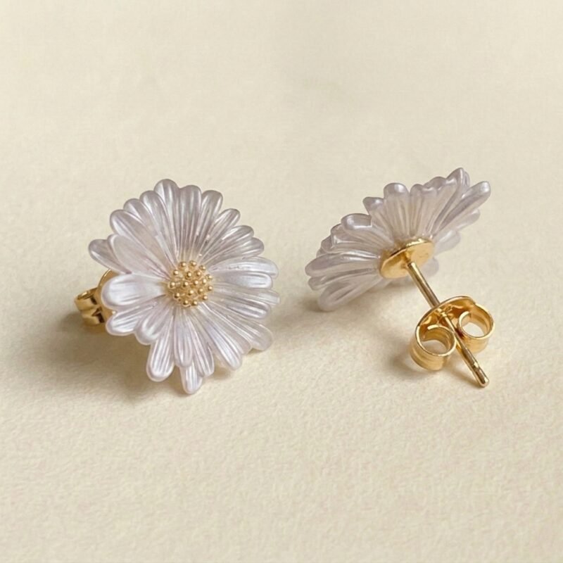 Metal Daisy s925 Silver Needle Earrings