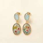 Monet Collection Amber Daisy Dried Flower Earrings