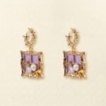 Monet Garden Vintage Floral Palace Earrings – 18k Gold Plated