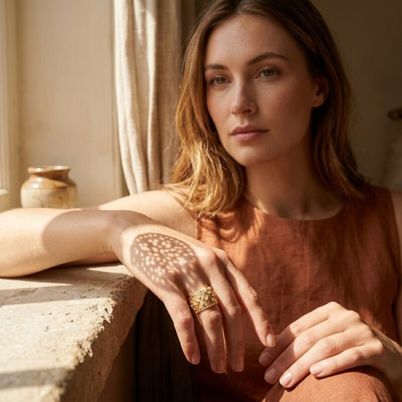 Ring Gold - Italian Woven Filigree, gold (2) Ring Gold - Italian Woven Filigree, gold