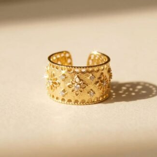 Ring Gold - Italian Woven Filigree, gold