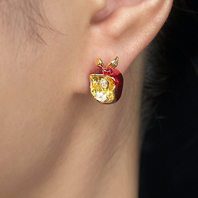 Glazed Red Apple Limited Edition Original Earrings——Forbidden Romance Glazed Red Apple Limited Edition Original Earrings——Forbidden Romance