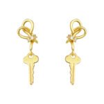 Earrings Key - Golden Knot Unlocking Fate