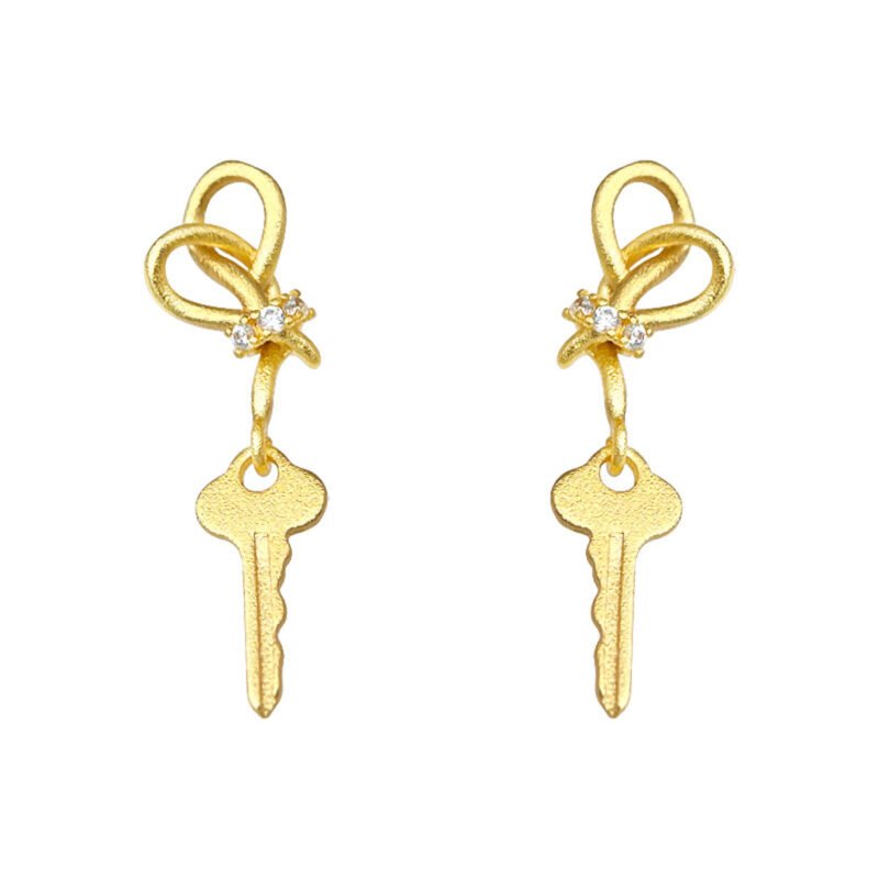 Earrings Key - Golden Knot Unlocking Fate