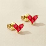Earrings Red Corundum - Crimson Heart Passion