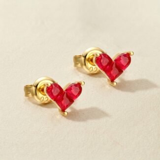 Earrings Red Corundum - Crimson Heart Passion