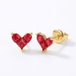 Earrings Red Corundum - Crimson Heart Passion