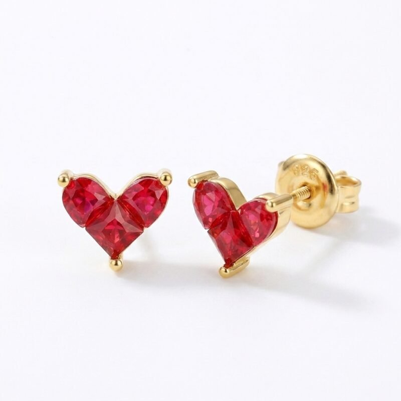 Earrings Red Corundum - Crimson Heart Passion Earrings Red Corundum - Crimson Heart Passion