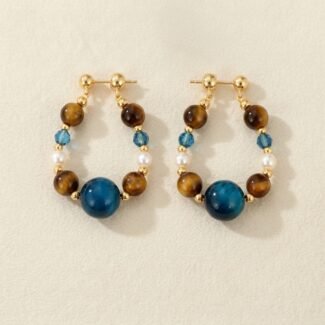 Earrings Tiger Eye - Bohemian Twilight Luster