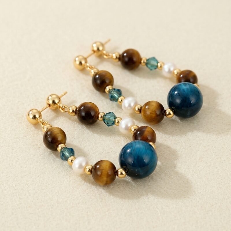 Earrings Tiger Eye - Bohemian Twilight Luster Earrings Tiger Eye - Bohemian Twilight Luster