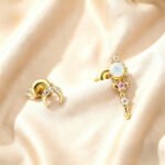 Magic Wand Asymmetric Moon Earrings——Whimsical Enchantment