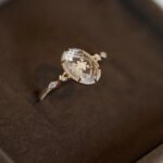 Ring Crystal Quartz - Carved Crystal Rose, gold