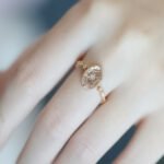 Ring Crystal Quartz - Carved Crystal Rose, gold