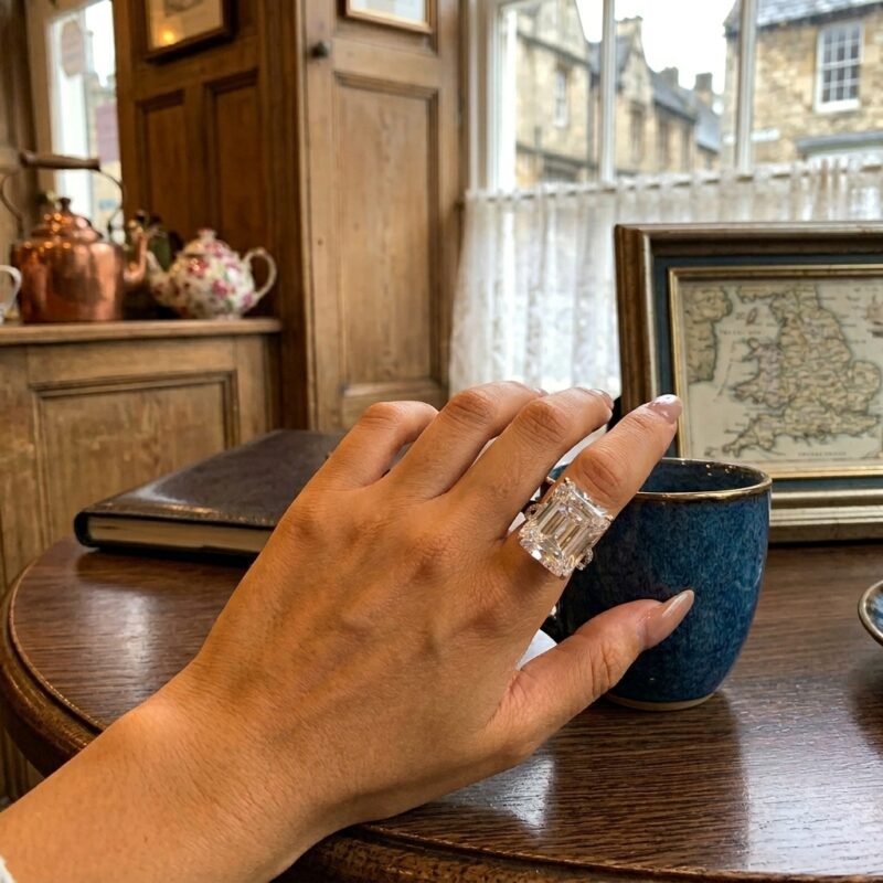 Ring Crystal Quartz - Square Cut Filigree, silver Ring Crystal Quartz - Square Cut Filigree, silver