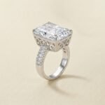 Ring Crystal Quartz - Square Cut Filigree, silver