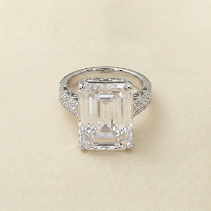 Ring Crystal Quartz - Square Cut Filigree, silver Ring Crystal Quartz - Square Cut Filigree, silver