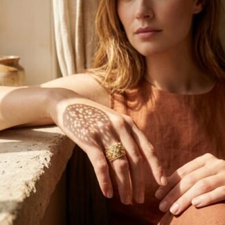 Ring Gold - Italian Woven Filigree, gold