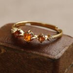 Ring Orange Garnet - Autumn Sunset Glow, gold