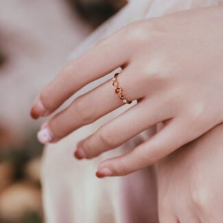 Ring Orange Garnet - Autumn Sunset Glow, gold