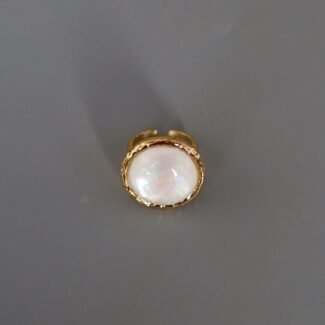Ring Pearl - French Seine Nacre, gold