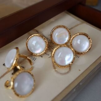 Ring Pearl - French Seine Nacre, gold