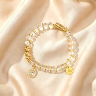 White Crystal ‘Wealth Coil’ Reiki Bracelet——Abundant Flow