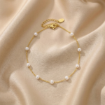 Elegant Pearl Station Anklet – Serene Moonlight