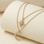 Celestial Layered Star Moon Necklace – Midnight Symphony