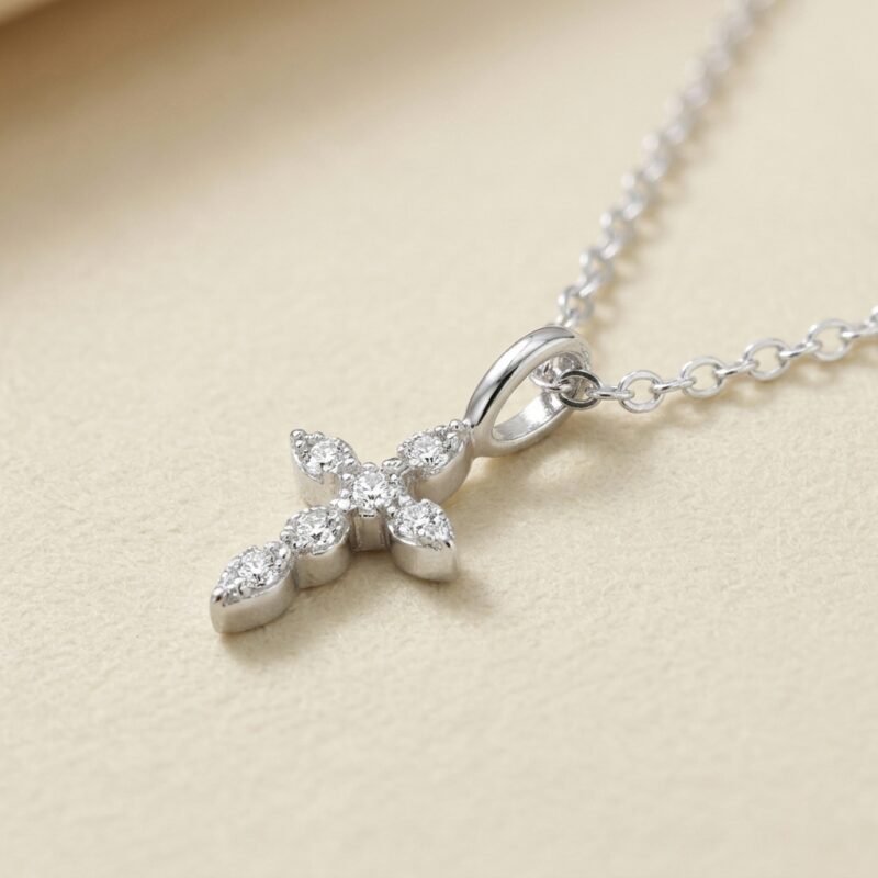 Dainty Sparkle Cross Pendant Necklace – Divine Grace