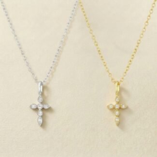 Dainty Sparkle Cross Pendant Necklace – Divine Grace
