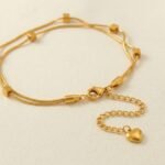 Double-Layer Geometric Cube Anklet – Modern Harmony