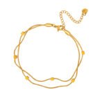 Double-Layer Geometric Cube Anklet – Modern Harmony