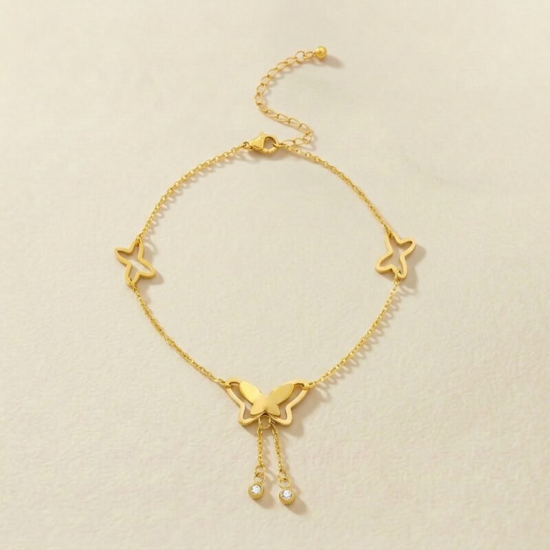 Graceful Butterfly Tassel Anklet – Eternal Freedom
