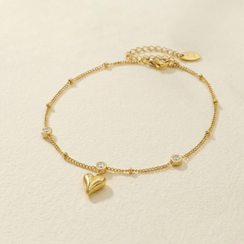Heartbeat Chain Anklet – Rhythm of Life