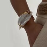 18K Gold Plated Brass — Openwork Bicolor Floral Statement Cuff